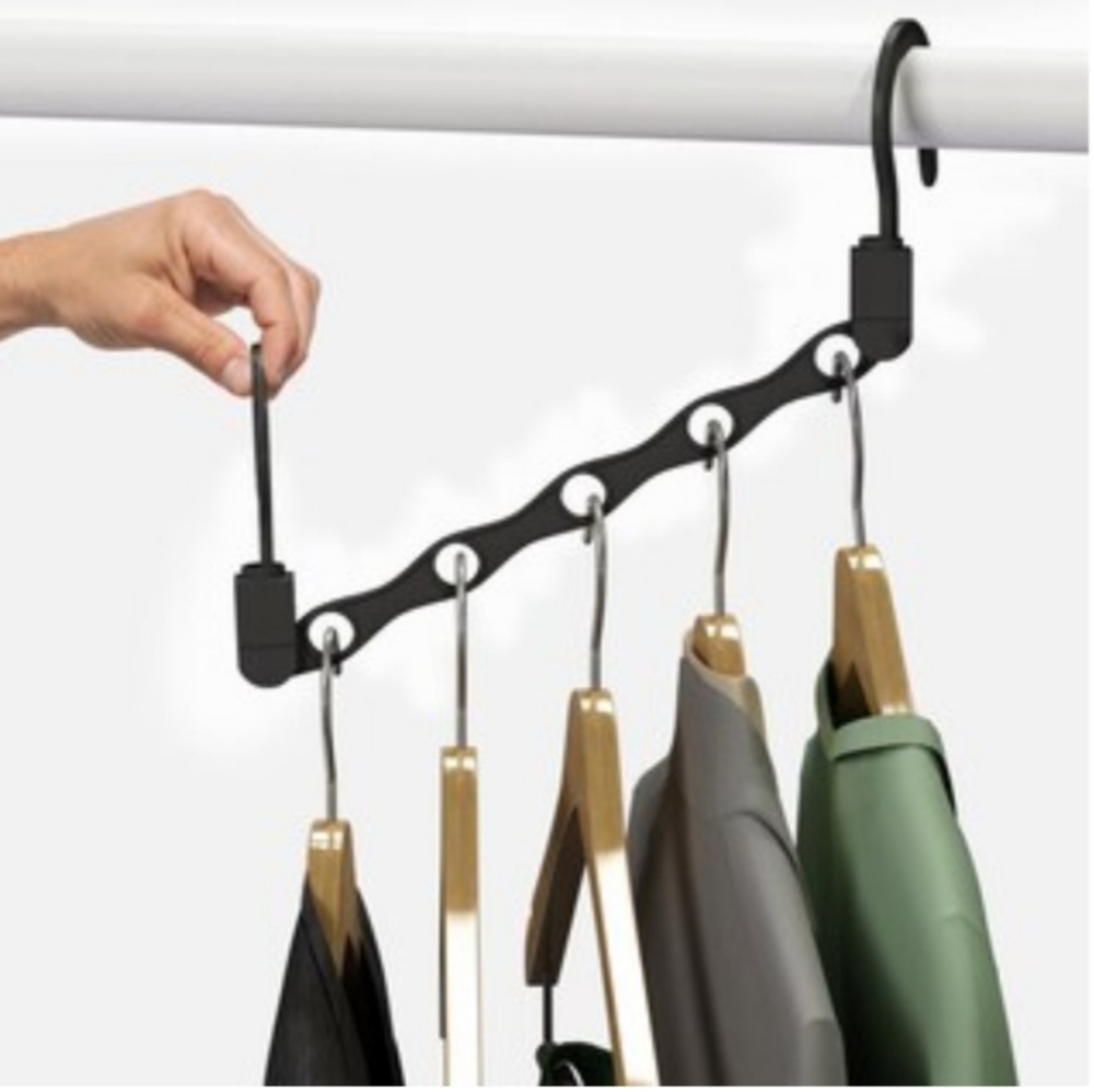 2 Magic Hangers black closet extends 10 hooks closet space saver